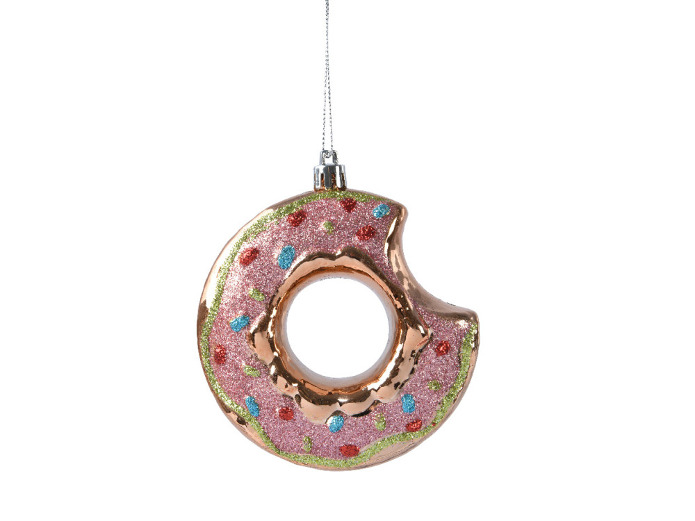 Shatterproof pendant Donut - pink, 10,2 x 10,8 cm