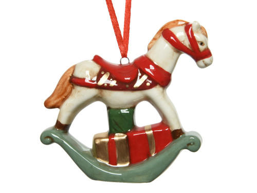 Dolomite pendant Rocking horse - 8 cm