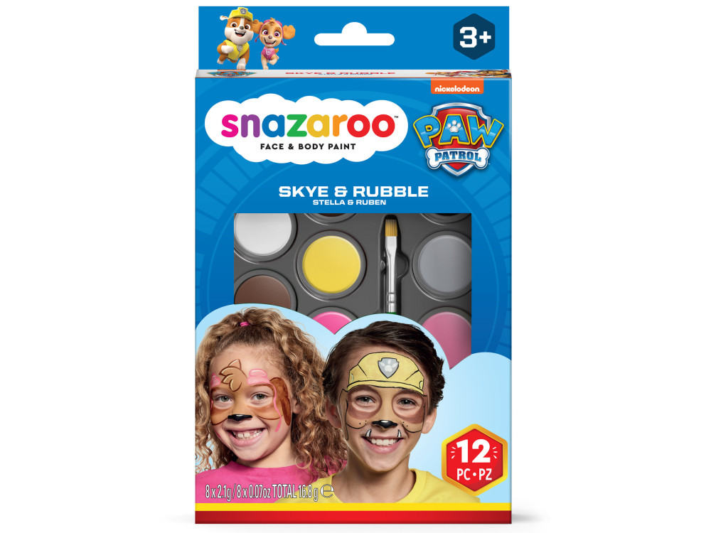 Zestaw do malowania twarzy Skye i Rubble - Snazaroo - 12 szt.