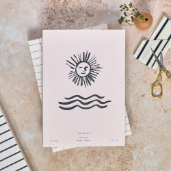 Notebook Sun & Wave A5 - Katie Leamon - plain, softcover, 100 g, 300 sheets