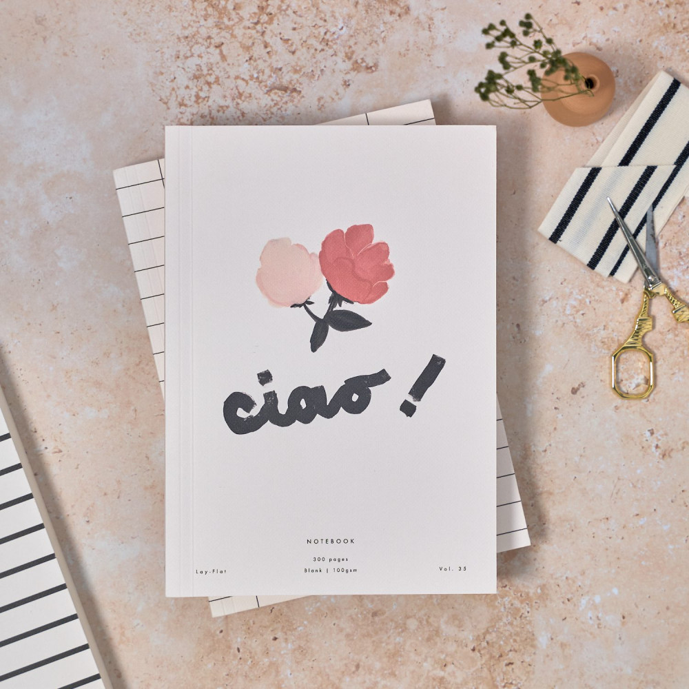 Notebook Ciao Rose A5 - Katie Leamon - plain, softcover, 100 g, 300 sheets