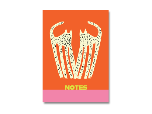 Notebook Two White Cats A5 - Once Upon a Tuesday - ruled, softcover, 100 g, 60 pages