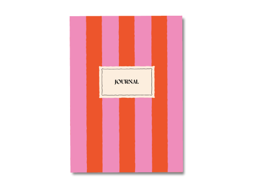 Notebook Hot Pink Stripe A5 - Once Upon a Tuesday - ruled, softcover, 100 g, 60 pages