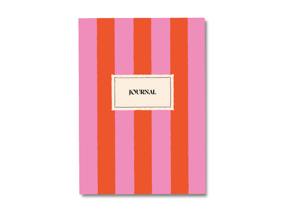 Notebook Hot Pink Stripe A5 - Once Upon a Tuesday - ruled, softcover, 100 g, 60 pages