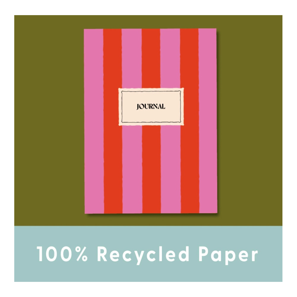Notebook Hot Pink Stripe A5 - Once Upon a Tuesday - ruled, softcover, 100 g, 60 pages