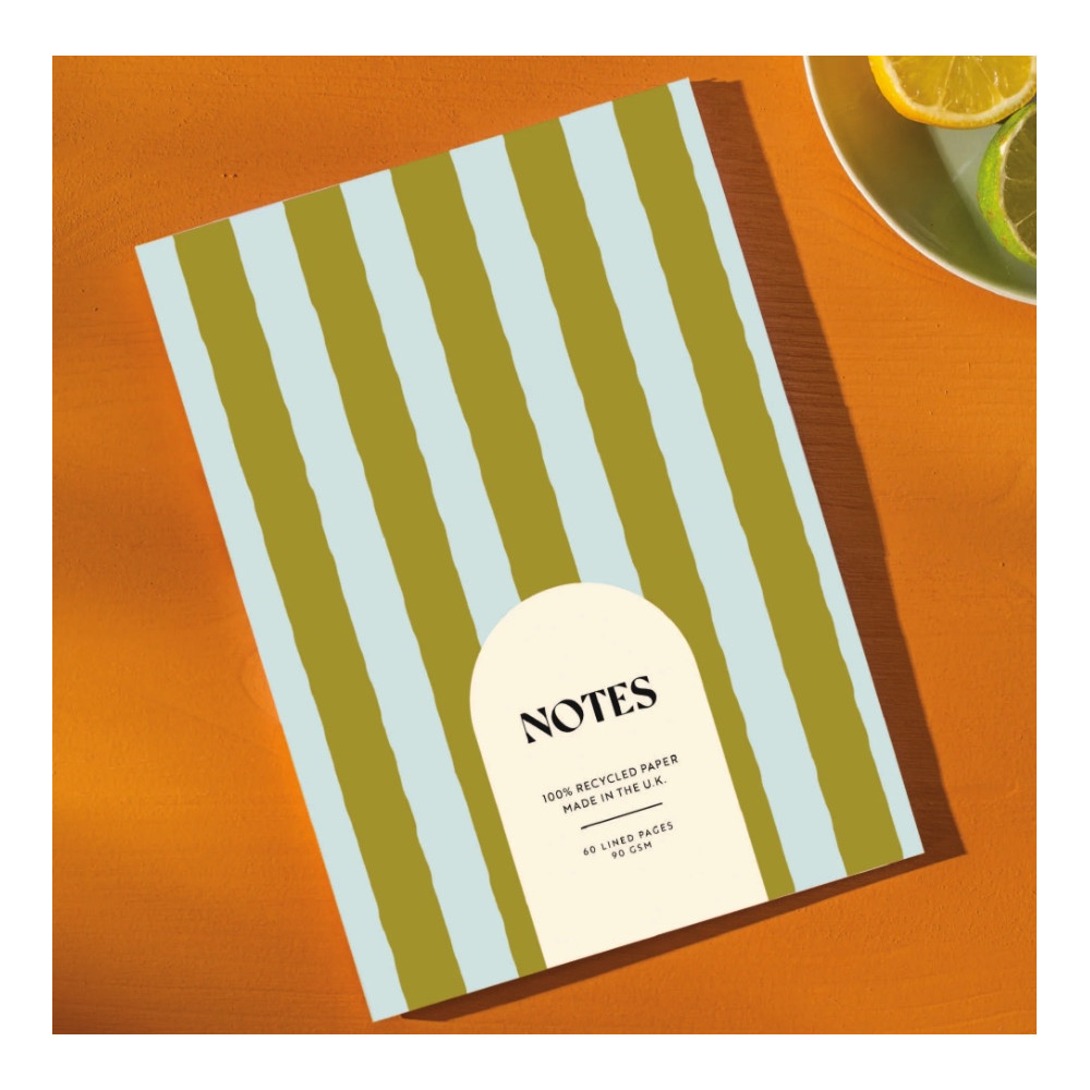 Notebook Avocado Stripe A5 - Once Upon a Tuesday - ruled, softcover, 100 g, 60 pages