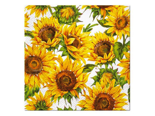Decorative napkins - Paw - Dancing Sunflowers, 20 pcs.