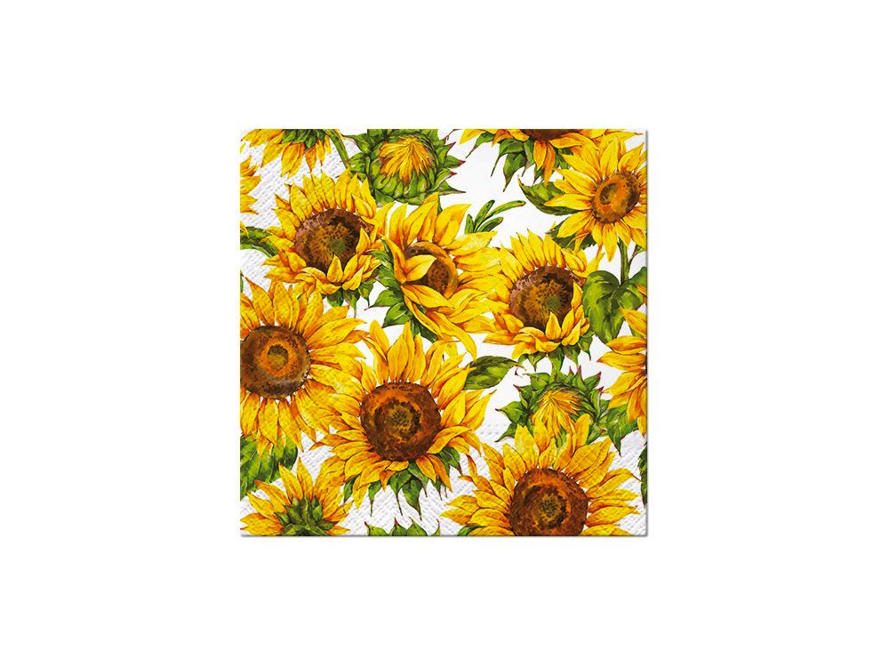 Decorative napkins - Paw - Dancing Sunflowers, 20 pcs.