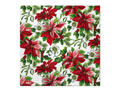 Decorative napkins - Paw - Glory Poinsettia, 20 pcs.