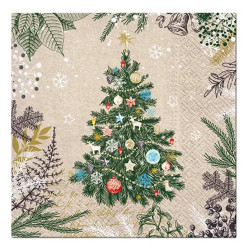 Decorative napkins - Paw - Vintage Christmas Tree, 20 pcs.