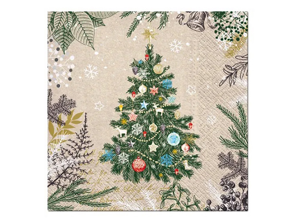 Decorative napkins - Paw - Vintage Christmas Tree, 20 pcs.
