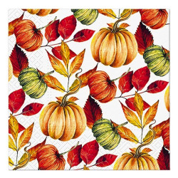 Decorative napkins - Paw - Pumpkin Pattern, 20 pcs.
