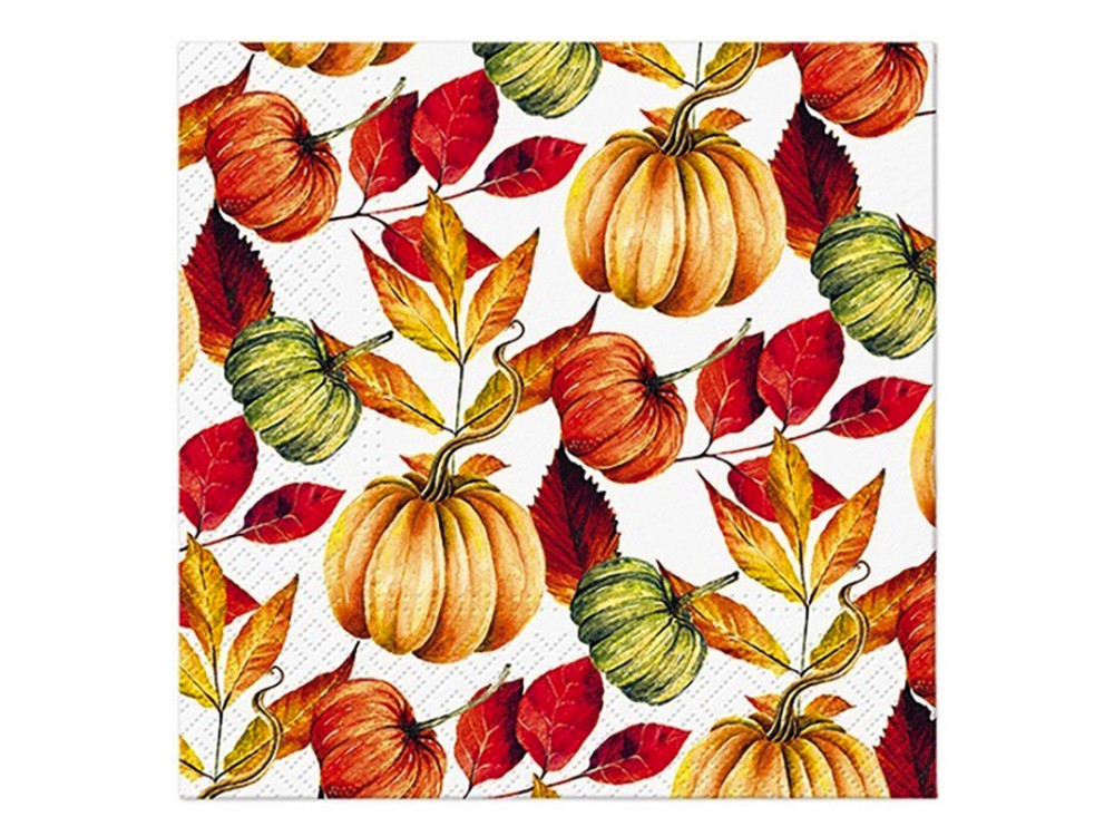 Decorative napkins - Paw - Pumpkin Pattern, 20 pcs.