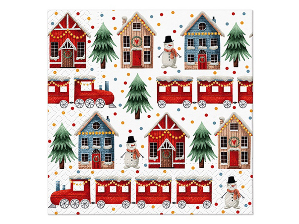 Decorative napkins - Paw - Cozy Christmas Town, 20 pcs.