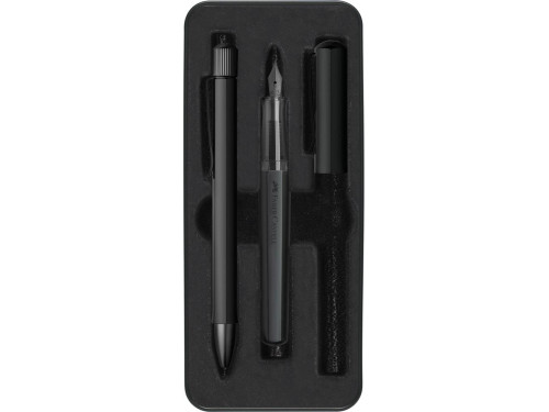 Zestaw prezentowy Hexo pióro wieczne i długopis - Faber-Castell - Matt Black