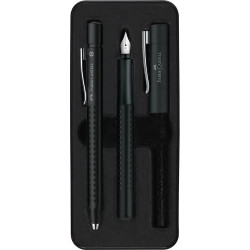 Zestaw prezentowy Grip 2011, pióro wieczne i długopis - Faber-Castell - Black