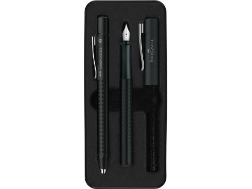Zestaw prezentowy Grip 2011, pióro wieczne i długopis - Faber-Castell - Black
