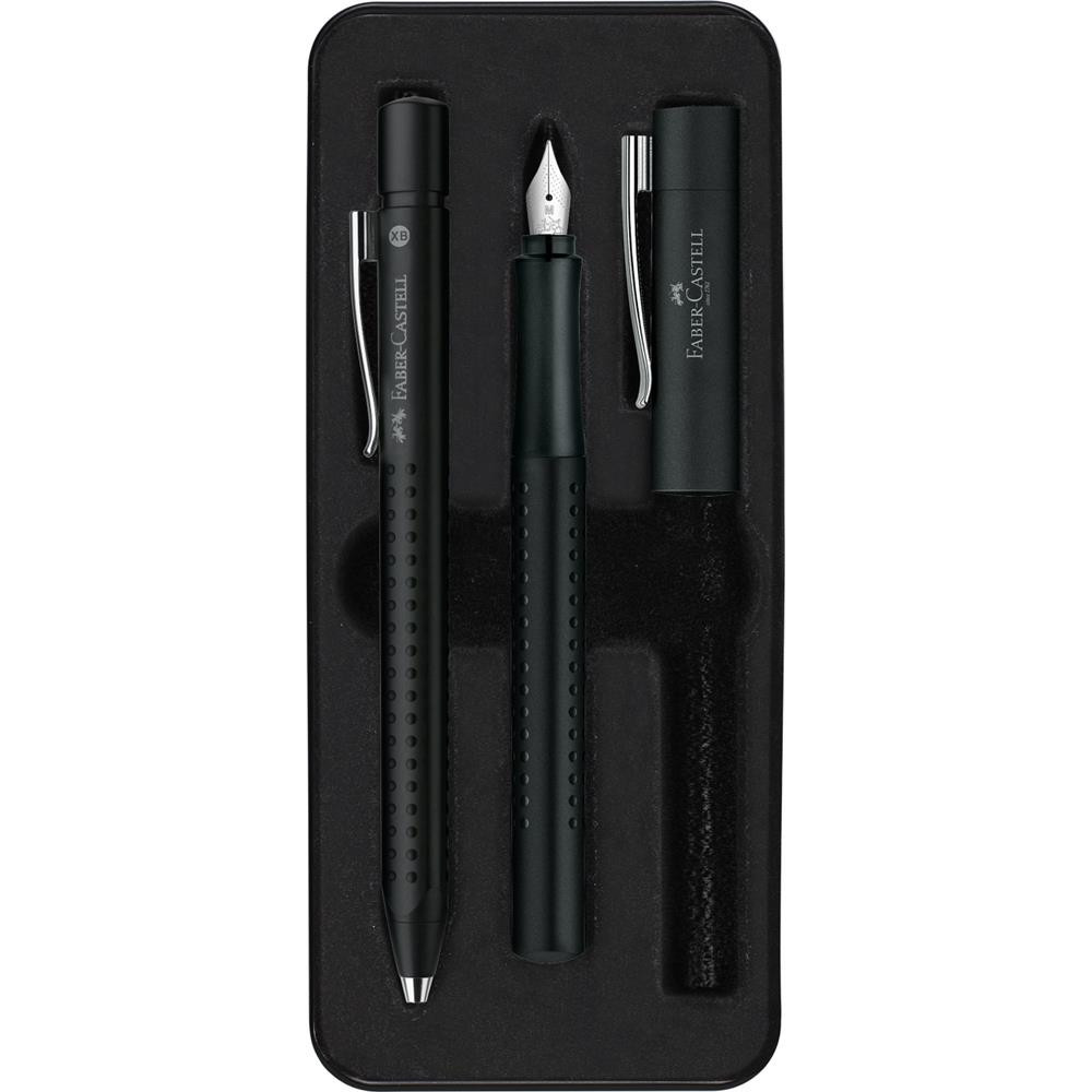 Gift set with fountain pen and ballpoint pen Grip 2011 - Faber-Castell - Black