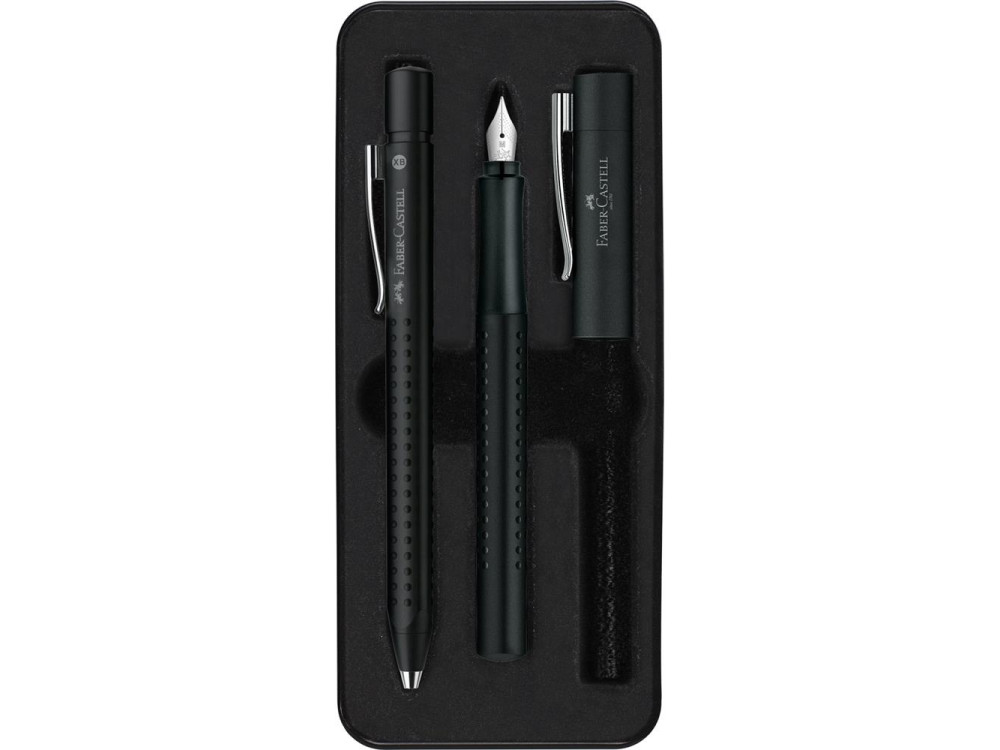 Zestaw prezentowy Grip 2011, pióro wieczne i długopis - Faber-Castell - Black