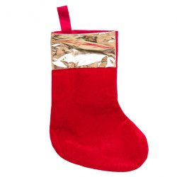 Christmas gift sock - red and gold, 18 x 38 cm