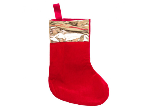 Christmas gift sock - red and gold, 18 x 38 cm