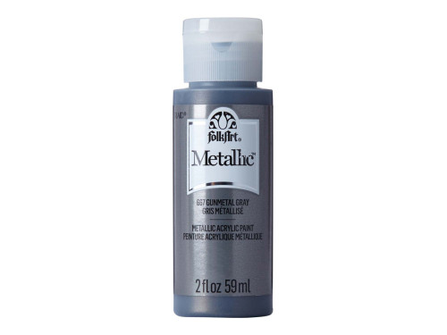 Farba metaliczna Metallic - FolkArt - Gunmetal Gray, 59 ml