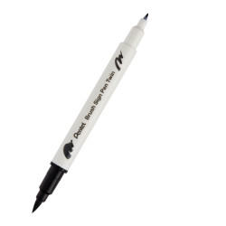 Dwustronny pisak pędzelkowy Brush Sign Pen Twin - Pentel - czarny