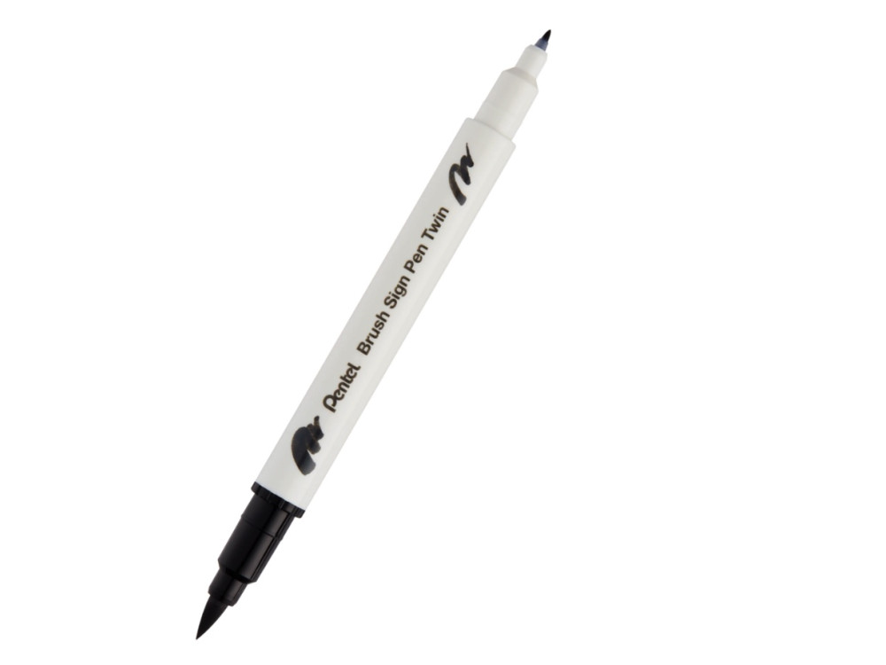 Dwustronny pisak pędzelkowy Brush Sign Pen Twin - Pentel - czarny