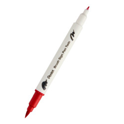 Double-sided marker Brush Sign Pen Twin - Pentel - red