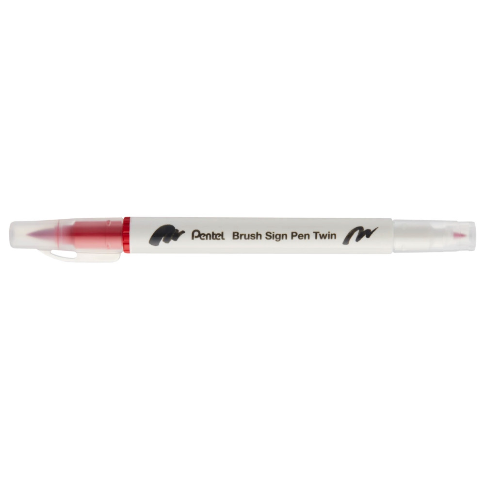 Dwustronny pisak pędzelkowy Brush Sign Pen Twin - Pentel - czerwony