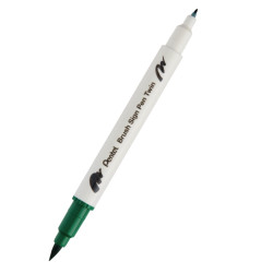 Dwustronny pisak pędzelkowy Brush Sign Pen Twin - Pentel - zielony