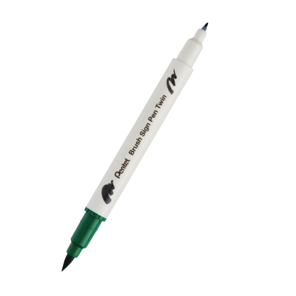 Double-sided marker Brush Sign Pen Twin - Pentel - green