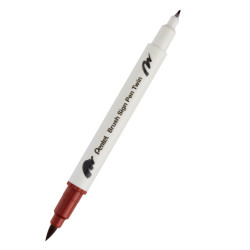 Dwustronny pisak pędzelkowy Brush Sign Pen Twin - Pentel - brązowy