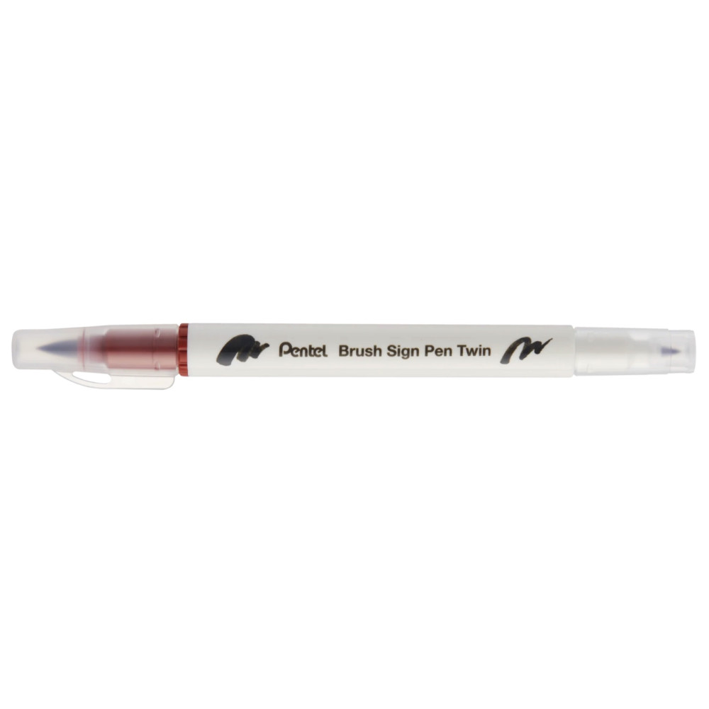 Double-sided marker Brush Sign Pen Twin - Pentel - brown