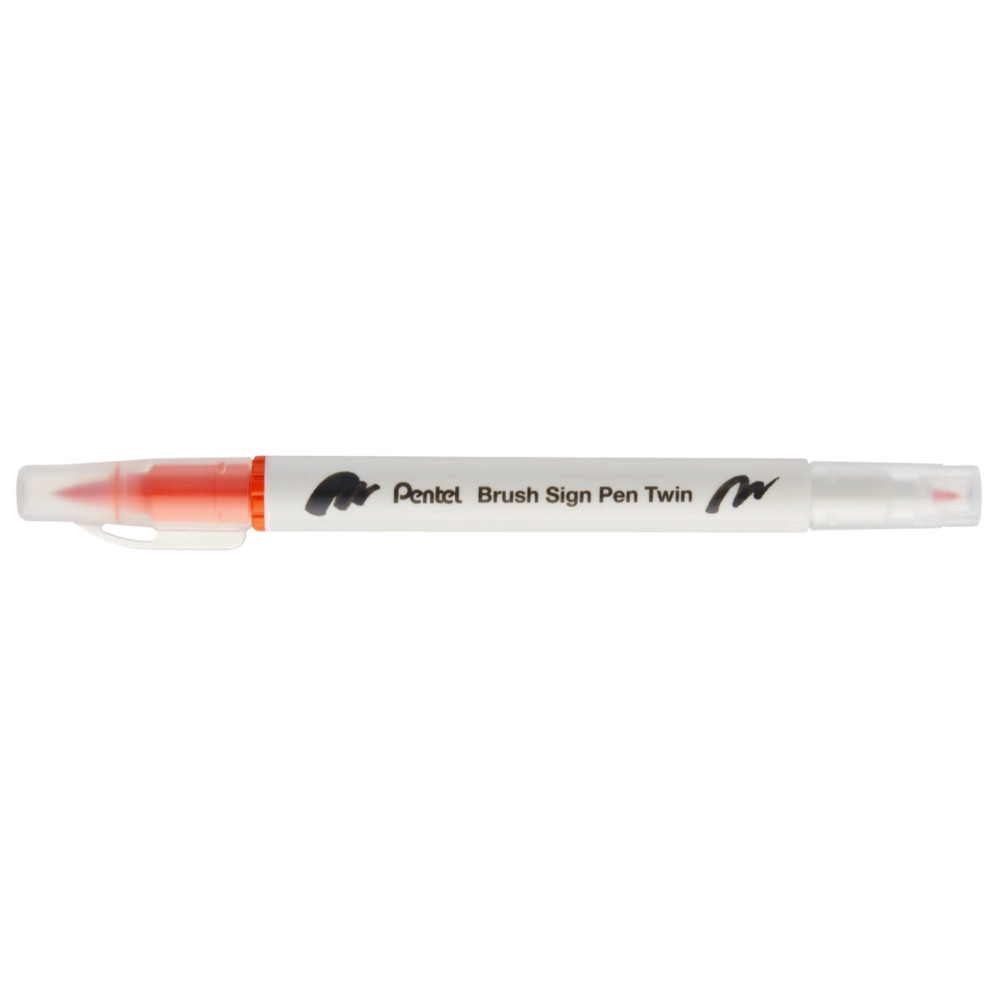 Dwustronny pisak pędzelkowy Brush Sign Pen Twin - Pentel - pomarańczowy