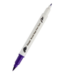 Dwustronny pisak pędzelkowy Brush Sign Pen Twin - Pentel - fioletowy