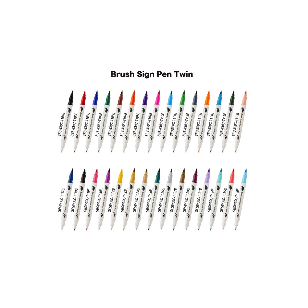 Double-sided marker Brush Sign Pen Twin - Pentel - light grey