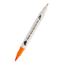 Double-sided marker Brush Sign Pen Twin - Pentel - ochre