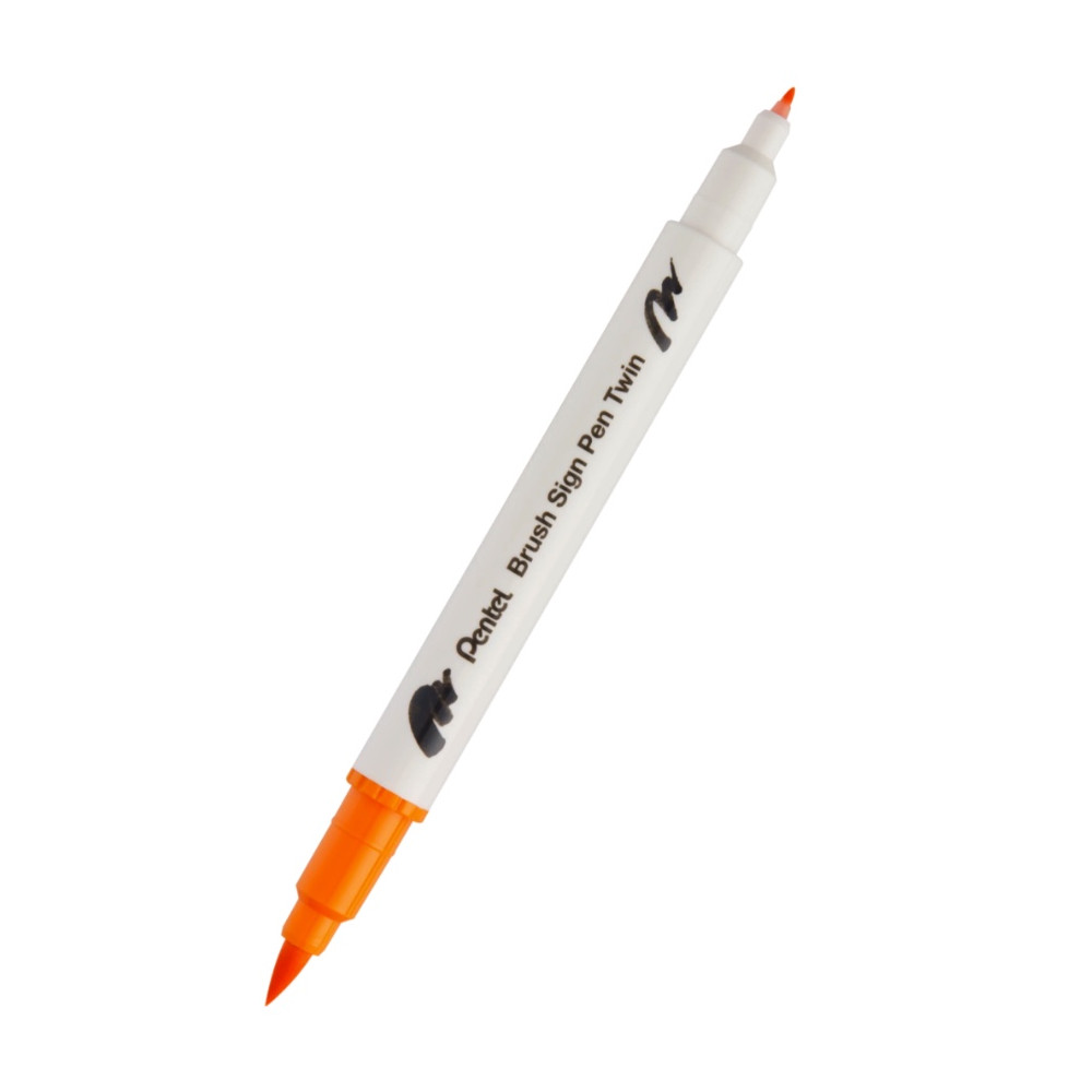 Dwustronny pisak pędzelkowy Brush Sign Pen Twin - Pentel - ochra