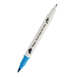 Double-sided marker Brush Sign Pen Twin - Pentel - turquoise