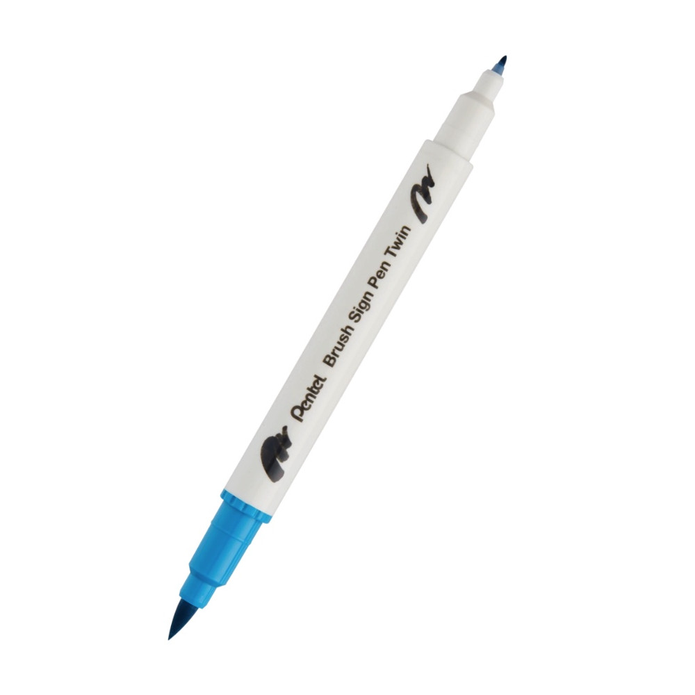 Double-sided marker Brush Sign Pen Twin - Pentel - turquoise