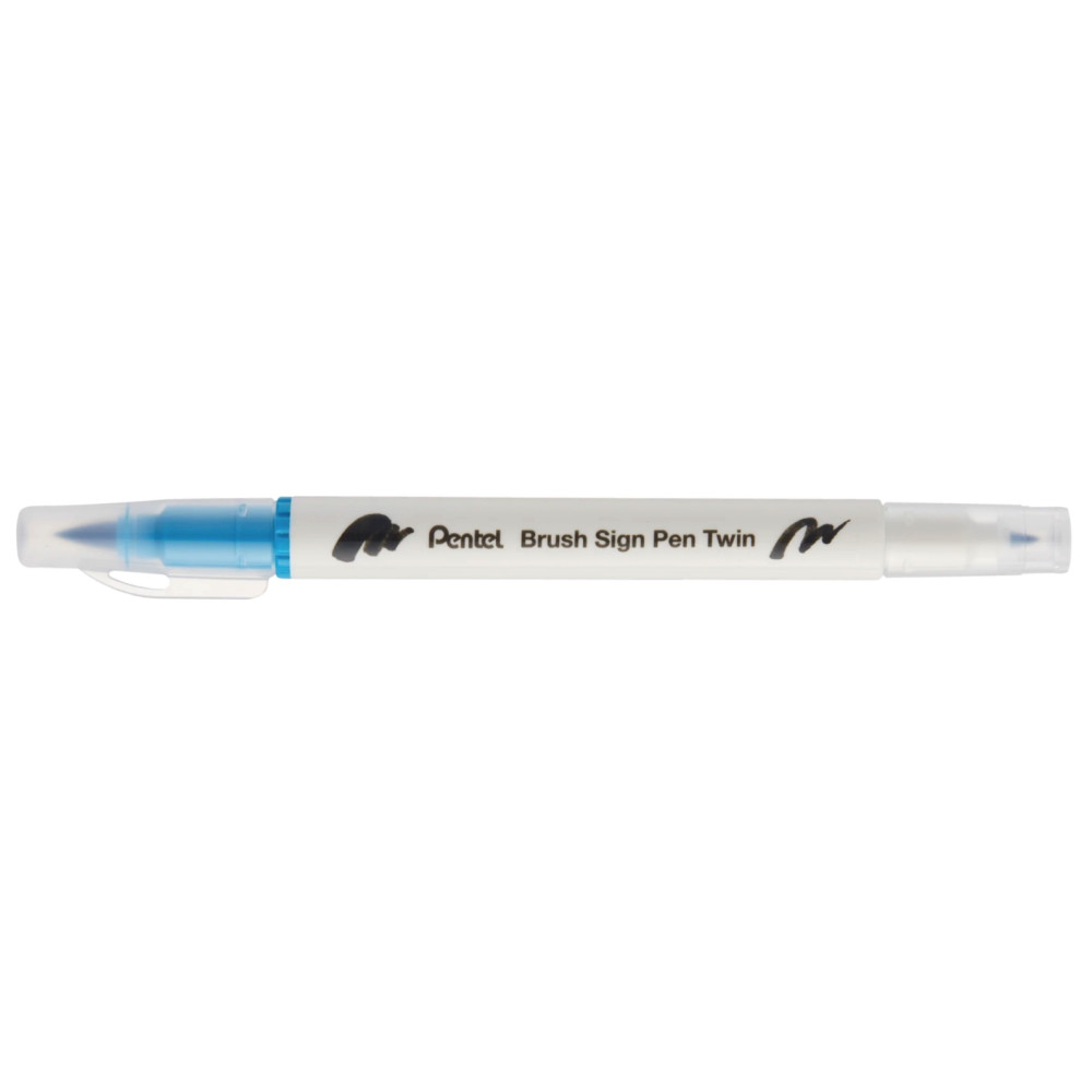 Dwustronny pisak pędzelkowy Brush Sign Pen Twin - Pentel - turkusowy