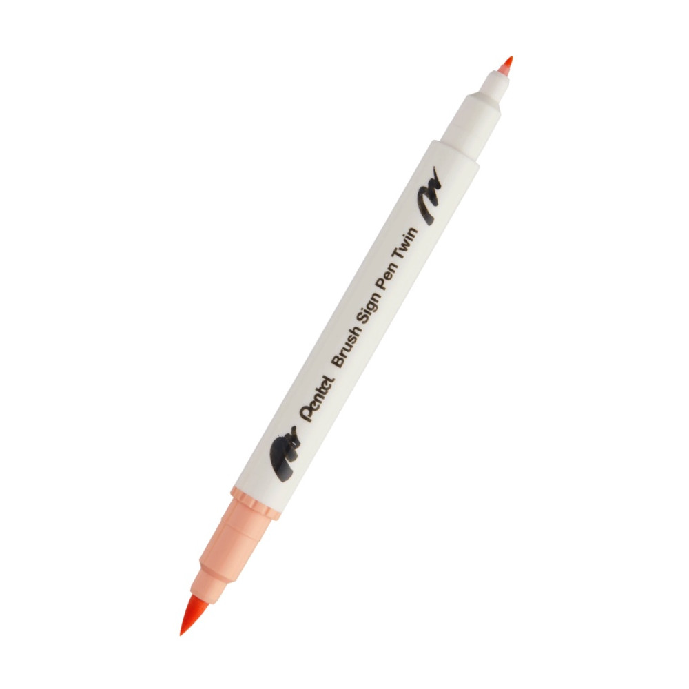 Double-sided marker Brush Sign Pen Twin - Pentel - light orange