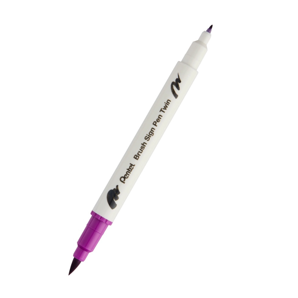 Dwustronny pisak pędzelkowy Brush Sign Pen Twin - Pentel - magenta