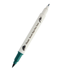 Double-sided marker Brush Sign Pen Twin - Pentel - dark green