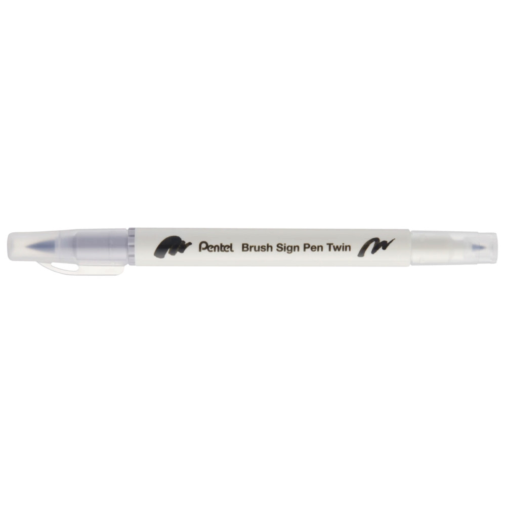 Double-sided marker Brush Sign Pen Twin - Pentel - silver grey
