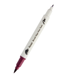 Dwustronny pisak pędzelkowy Brush Sign Pen Twin - Pentel - bordowy