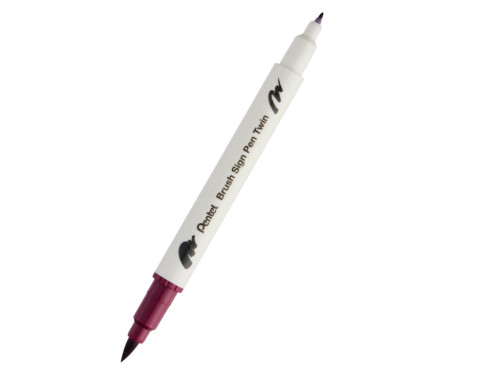 Dwustronny pisak pędzelkowy Brush Sign Pen Twin - Pentel - bordowy