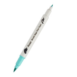 Dwustronny pisak pędzelkowy Brush Sign Pen Twin - Pentel - szmaragdowy