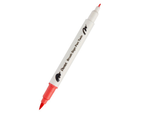 Double-sided marker Brush Sign Pen Twin - Pentel - coral pink